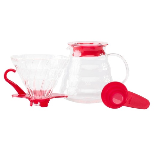 Hario V60 Glass coffee brewing kit red  XGSD-02-EX