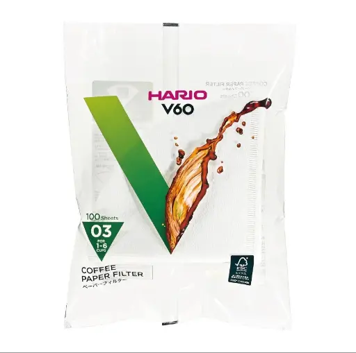 Hario V60 Paper Filter White 03 100 stuks VCF-03-100W
